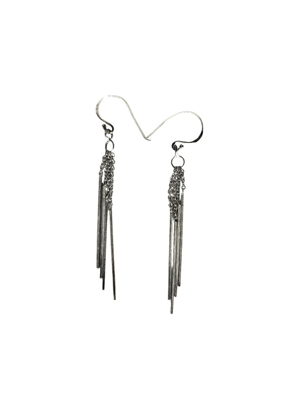 Sterling Silver Dangle Fringe Earrings